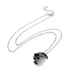 Retro Alloy Broken Half Skull Pendant Necklace for Men Women NJEW-B085-04A-2