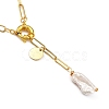 Natural Baroque Pearl Keshi Pearl Lariat Necklaces NJEW-JN03042-7