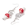 4 Pairs Mushroom Alloy and Lampwork Dangle Earring EJEW-TA00446-5