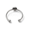 Non-Tarnish Adjustable 304 Stainless Steel Finger Rings Components STAS-K278-04A-P-3