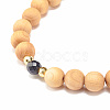 Natural Wood & Gemstone Beaded Stretch Bracelet BJEW-JB07820-7