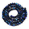 Electroplate Opaque Solid Color Glass Beads Strands EGLA-A034-P8mm-L22-2