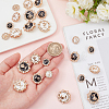 WADORN 24Pcs 6 Style 1-Hole Alloy Rhinestone Shank Buttons BUTT-WR0001-20-3