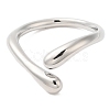 Brass Snake Open Cuff Rings for Women RJEW-G288-06P-2