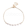 4Pcs 4 Style Alloy Chain Anklets Set with Resin Pearl Beaded and Flat Round Charm SJEW-D009-03KCG-6