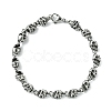 Halloween 304 Stainless Steel Skull Link Chain Bracelets for Women Men BJEW-C063-03AS-1