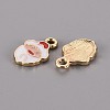 Golden Plated Alloy Enamel Pendants ENAM-T009-95-RS-2