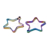 304 Stainless Steel Open Back Bezel Star Pendants STAS-Z040-01RC-2