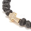 Natural Lava Rock Beaded Stretch Bracelet BJEW-JB08294-6