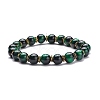 Natural Tiger Eye Round Beads Stretch Bracelet BJEW-JB07289-01-1