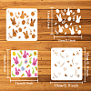 Flower & Ribbon PET Hollow Out Drawing Painting Stencils DIY-WH0394-0125-2