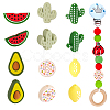 CHGCRAFT 12Pcs 6 Style Food Grade Eco-Friendly Silicone Beads SIL-CA0001-32-1