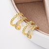 Rack Plating Brass Micro Pave Clear Cubic Zirconia Cuff Earrings EJEW-H147-14G-2