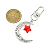 7Pcs 7 Colors Moon with Star Glass & Alloy Pendant Decoration HJEW-JM02109-3