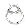 Adjustable 925 Sterling Silver Ring Components STER-K179-08P-3