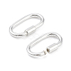 Rhodium Plated 925 Sterling Silver Locking Carabiner Clasps STER-K173-20S-01-2