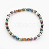 Electroplate Non-magnetic Synthetic Hematite Beads Stretch Bracelets BJEW-JB03894-2
