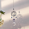 Metal Flat Round with Tree of Life & Evil Eye Hanging Ornaments PW-WG93101-02-1