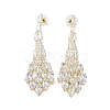 Brass Micro Pave Cubic Zirconia Stud Earrings EJEW-B046-21G-1