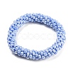 Crochet Glass Beads Braided Stretch Bracelet BJEW-K232-01B-1