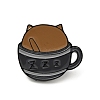 Coffee Cup Cat Enamel Pin JEWB-H009-01EB-04-1