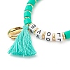 Word Love Beads Stretch Bracelet for Girl Women BJEW-JB07208-03-5