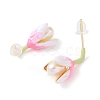 Flower Natural Pearl Stud Earrings EJEW-L286-05G-2