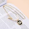 Brass Micro Pave Cubic Zirconia Pendant Necklaces NJEW-JN03088-02-5