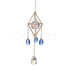Brass Rhombus Pouch Hanging Ornaments HJEW-TA00108-1
