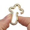 Brass Micro Pave Cubic Zirconia Spring Gate Rings ZIRC-S066-035B-NF-3