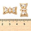 Brass Pave Clear Cubic Zirconia Connector Charms KK-F870-07G-3