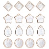 CHGCRAFT 16Pcs 4 Style Natural Capiz Shell Pendants SHEL-CA0001-014-1