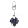 Heart Natural Gemstone Pendant Decorations HJEW-JM01691-02-3