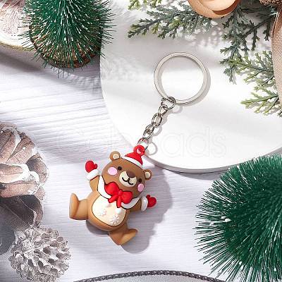 Christmas Theme PVC Plastic Pendant Keychains KEYC-JKC00935-02-1