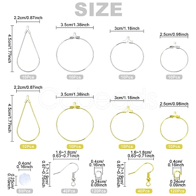 DIY Brass Geometry Hoop Earring Making Kit DIY-YW0008-60-1