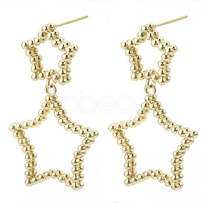 Brass Dangle Stud Earring KK-N232-104G-NF-1