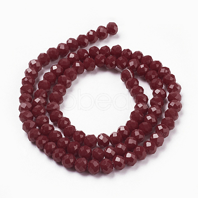 Faceted Solid Color Glass Rondelle Beads Strands GLAA-Q044-6mm-25-1