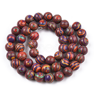 Round Dyed Synthetic Gemstone Beads Strands X-G-R251-02A-1