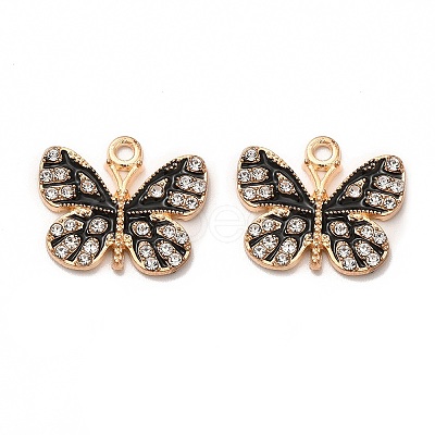 Alloy with Rhinestone Enamel Pendants FIND-G055-06G-1