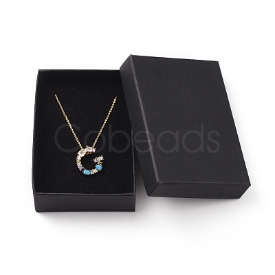 Letter Brass Initial Pendants Necklaces NJEW-JN02584-03-1