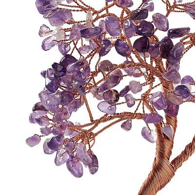 Natural Amethyst & Green Aventurine Tree Display Decoration DJEW-G027-04RG-01-1