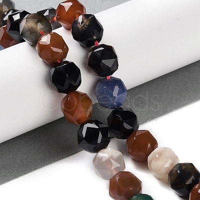 Natural Multi-Color Agate Beads Strands G-NH0021-A18-02-1