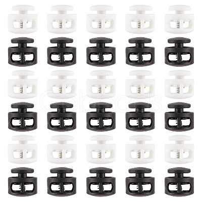 Gorgecraft 40Pcs 2 Colors Plastic Spring Cord Locks FIND-GF0004-08-1