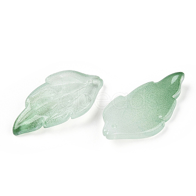 Baking Painted Transparent Glass Petal Beads DGLA-N004-07-1