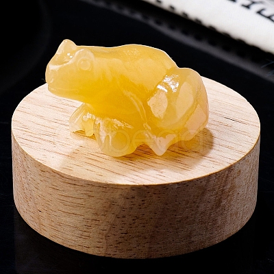 Natural Calcite Carved Healing Frog Figurines PW-WG28161-11-1