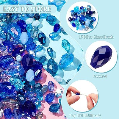 Nbeads 178Pcs Glass Beads GLAA-NB0001-69B-1