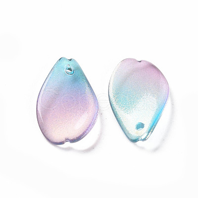 Two Tone Transparent Spray Painted Glass Pendants GLAA-S190-014E-01-1