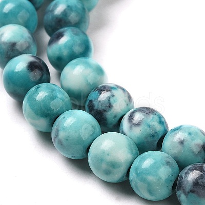 Synthetic Ocean White Jade Beads Strands G-L019-6mm-17-1