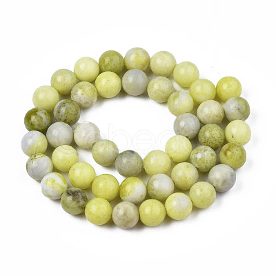 Natural Yellow Mustard Jasper Beads Strands G-Q462-8mm-39-1