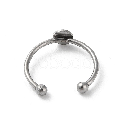 Non-Tarnish Adjustable 304 Stainless Steel Finger Rings Components STAS-K278-04A-P-1